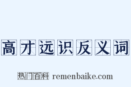 高才远识反义词是什么意思的图片